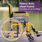 EQUIPMED Kids Paediatric Wheelchair, 100kg Rated, 110-140cm Rider Height, Quick Folding, Adjustable Footrests, 22" Wheels, Yellow