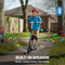 ALPHA Edge Electric Scooter, Kids & Teens, Adjustable Handlebars, 3 Speed Modes, Dual Foot E-Brake, Bluetooth Music, LED, Blue