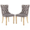 AADEN 2x Velvet Dining Chairs with Golden Metal Legs-Black