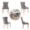 AADEN 4x Velvet Dining Chairs with Golden Metal Legs-Black