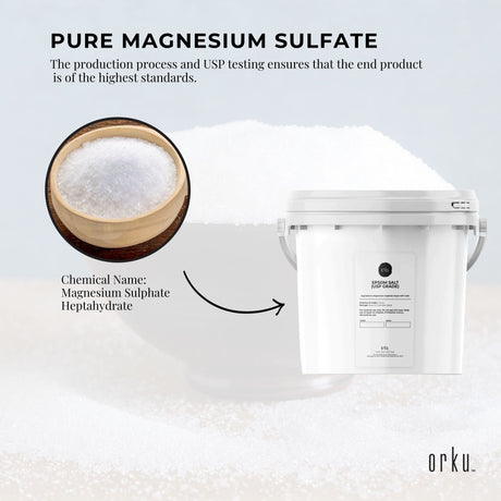 5kg USP Epsom Salt Pharmaceutical Grade - Tub Magnesium Sulfate Bath Salts