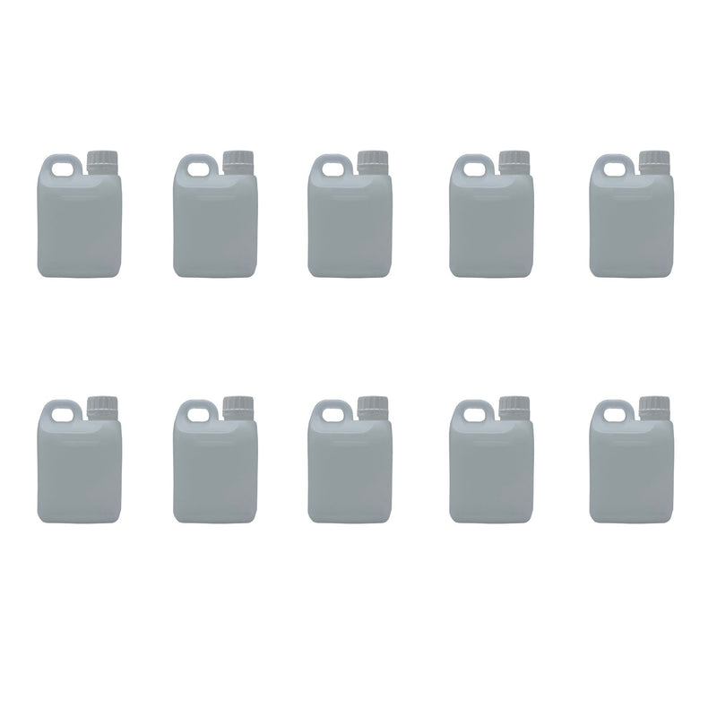 10x 1L Natural Bottle HDPE + TE Cap Jerry Can - Empty Plastic Chemical Food