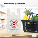 100x Large Reusable Plastic Singlet Shopping Bags - 80% Recycled 38UM Compliant