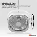 3-Speed USB 20cm Desktop Fan – Quiet Portable Lightweight Rechargeable Cooler