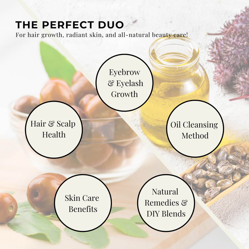 500ml Organic Castor Oil and 500ml Organic Jojoba Oil Pack - Hair Skin