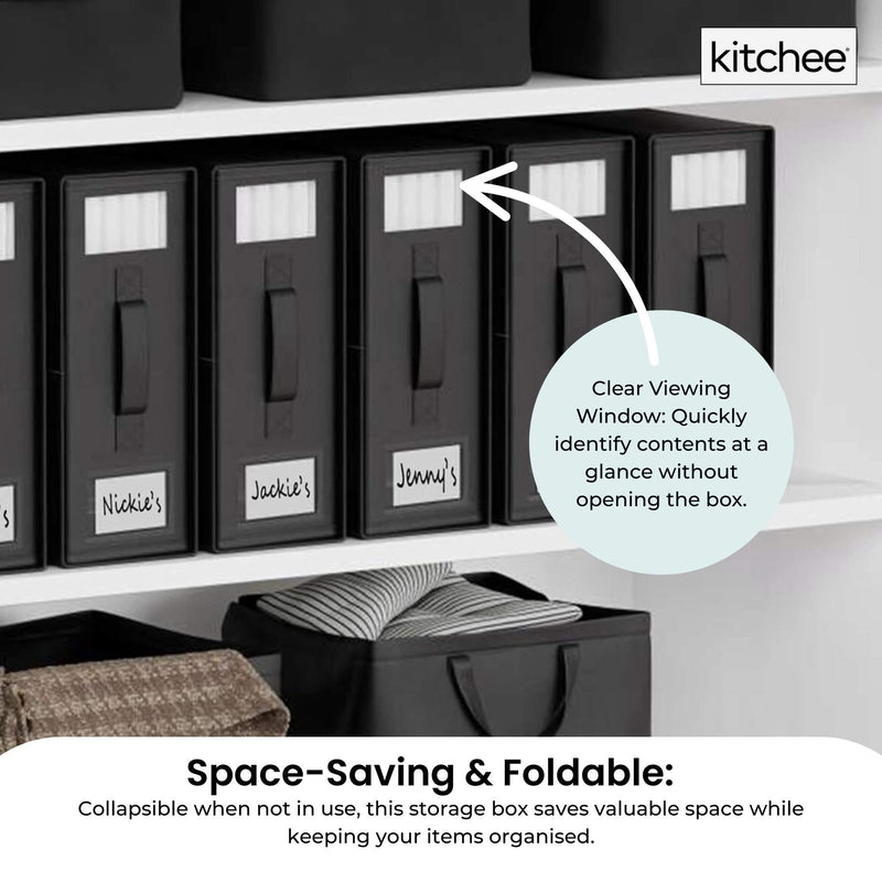 1x Kitchee Foldable Bed Sheet Storage Box – Linen & Closet Organiser Black