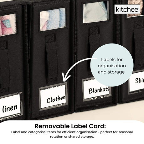 1x Kitchee Foldable Bed Sheet Storage Box – Linen & Closet Organiser Black