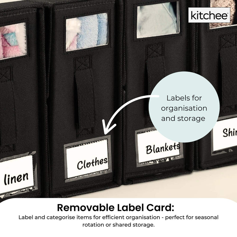 1x Kitchee Foldable Bed Sheet Storage Box – Linen & Closet Organiser Black