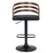 Sarantino Set Of 2 Bentwood Walnut Barstool Adjustable Height Swivel Footrest