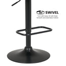 Sarantino Set Of 2 Bentwood Walnut Barstool Adjustable Height Swivel Footrest