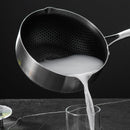 20cm 316L Stainless Steel Saucepan Compound Steel Honeycomb Nonstick Sauce Pan with Glass Lid 2.2L Pot Stay-Cool Handle Multipurpose Milk Saucepan, Induction Capable and Gas Stove