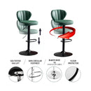 SERENITà Bar Stools Kitchen Bar Stool Leather Barstools Swivel Gas Lift Counter Chairs BS8405 Orange