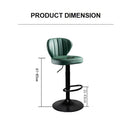 SERENITà Bar Stools Kitchen Bar Stool Leather Barstools Swivel Gas Lift Counter Chairs BS8405 Orange