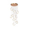 BAMDECOR Moon Stair Chandelier Golden Luxury Villa Duplex Staircase Chandelier Apartment Revolving Loft Hollow Living Room (Dimmable Control)