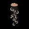 BAMDECOR Moon Stair Chandelier Golden Luxury Villa Duplex Staircase Chandelier Apartment Revolving Loft Hollow Living Room (Dimmable Control)