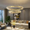 BAMDECOR C3342/2 Modern Crystal Chandeliers Lighting Fixtures Contemporary Wave Chandelier Lighting Fixtures Crystal Pendant Ceiling Lights for Living Room (Gold)