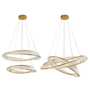 BAMDECOR C3342/2 Modern Crystal Chandeliers Lighting Fixtures Contemporary Wave Chandelier Lighting Fixtures Crystal Pendant Ceiling Lights for Living Room (Gold)