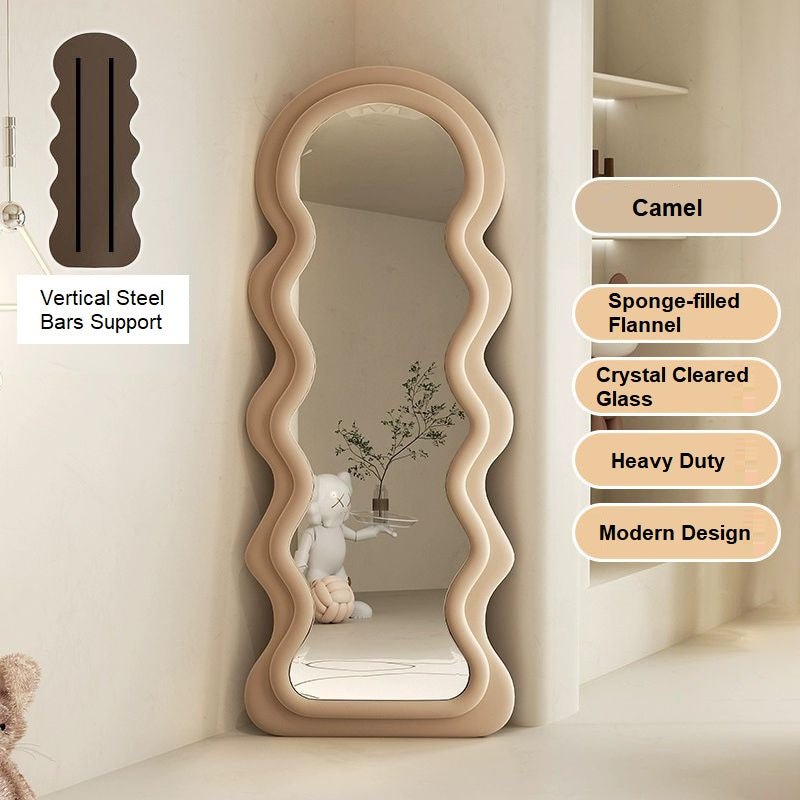 1.7m Elegance Curvy Floor Mirror Wavy Full Lenght Curvy Squiggle Full Body Irregular Asymmetrical Floor Home Decor