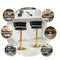 SERENITà Black Velvet Seat Kitchen Breakfast Bar Stools Counter Height Barstools with Back Cushioned Chairs for Home Bar x2
