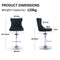 SERENITà Black Velvet Bar Stools Adjustable Swivel Counter Height Chairs with Tufted Back and Nailhead Trim for Kitchen Island Pub Restaurant (2Pcs, Chrome Metal)