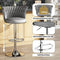 SERENITà Modern Silver Swivel Upholstered Velvet Adjustable Height Counter Stool with Metal Frame Grey (Set of 2)