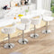 SERENITà Modern Silver Swivel Upholstered Velvet Adjustable Height Counter Stool with Metal Frame White (Set of 2)