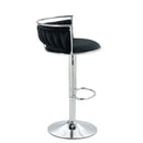 SERENITà Silver Swivel Upholstered Velvet Adjustable Height Counter Stool with Metal Frame Black (Set of 2)