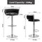SERENITà Silver Swivel Upholstered Velvet Adjustable Height Counter Stool with Metal Frame Black (Set of 2)