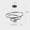 Gold 5 Rings Minimalist LED Pendant Light Adjustable Circular Chandelier