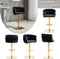 SERENITà Modern Velvet Breakfast Bar Stools Swivel Barstools Adjustable Counter Stools with Backrest Set of 2 Black