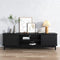 160cm Ribbed Black Entertainment Unit