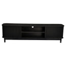 160cm Ribbed Black Entertainment Unit