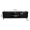 160cm Ribbed Black Entertainment Unit