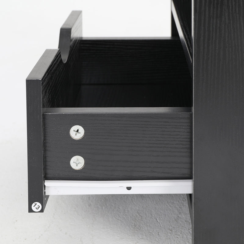 2X Bedside Table Side Storage Cabinet Nightstand Bedroom 1 Drawer 2 Shelf LARK BLACK