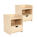 2X Bedside Table Side Storage Cabinet Nightstand Bedroom 1 Drawer 2 Shelf LARK OAK