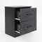 2X Bedside Table Side Storage Cabinet Nightstand Bedroom 2 Drawer KEVA BLACK