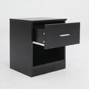 2X Bedside Table Side Storage Cabinet Nightstand Bedroom 1 Drawer 1 Shelf ELLA - BLACK
