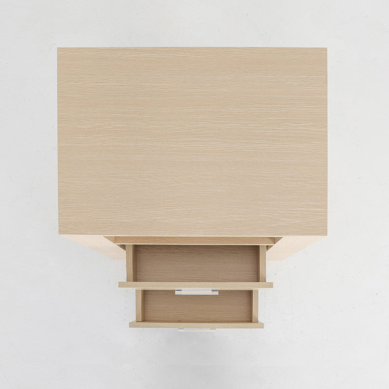 Bedside Table Side Storage Cabinet Nightstand Bedroom 2 Drawer 1 Shelf ZURI OAK