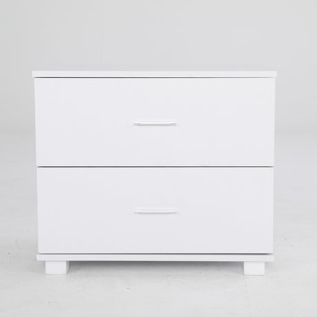 2X Bedside Table Side Storage Cabinet Nightstand Bedroom 2 Drawer Legs ETTA WHITE