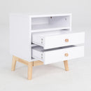 2X Bedside Table Side Storage Cabinet Nightstand Bedroom 2 Drawer ANYA - WHITE