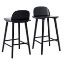 2X Wooden Bar Stool Dining Chair Ash Wood ELISE 65cm BLACK