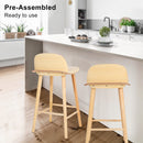 2X Wooden Bar Stool Dining Chair Ash Wood ELISE 65cm