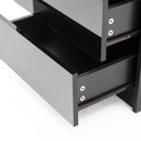 Bedside Table 2 Drawers RGB LED Bedroom Cabinet Nightstand Gloss AURORA BLACK