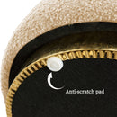 2X Round Stacked Ottoman Stool Teddy Fleece Fabric Foot Rest 38cm BEIGE