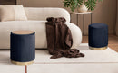 2X Side Table Storage Ottoman - Velvet Stool MIRA Black