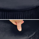 2X Side Table Storage Ottoman - Velvet Stool MIRA Black