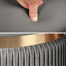 2X Side Table Storage Ottoman - Velvet Padded Stool Vanity Footstool REMI GREY