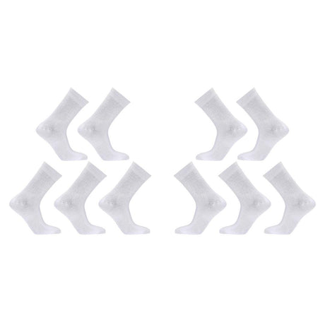 10X Rexy 3D Seamless Crew Socks Large Slim Breathable WHITE