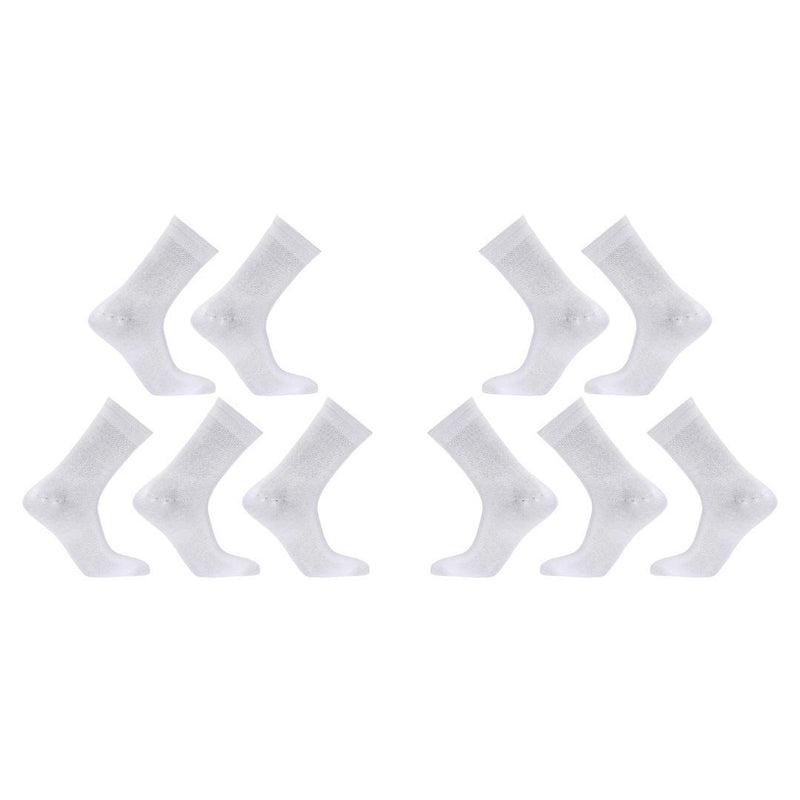 10X Rexy 3D Seamless Crew Socks Large Slim Breathable WHITE