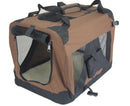 YES4PETS Small Portable Foldable Dog Cat Puppy Soft Crate Cage-Brown